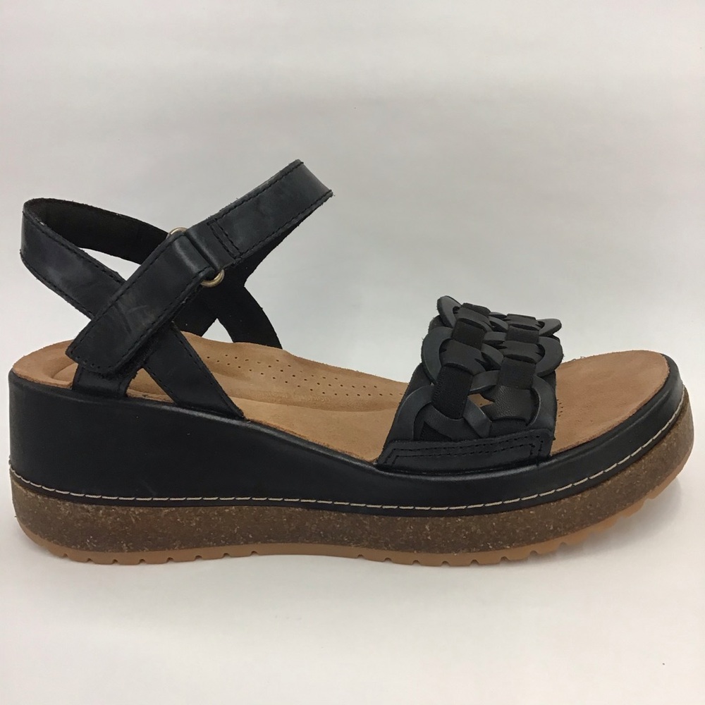 New Womens Sandals Clarks Kassandra Bar Black Leather Size 6 M